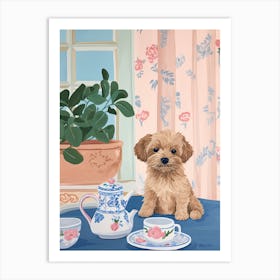 Animals Having Tea   Puppy Dog 0 Art Print