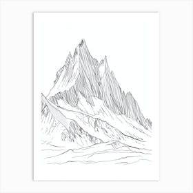 Mount Logan Canada Line Drawing 2 Poster