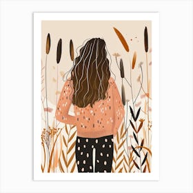 Girl In The Field Art Print