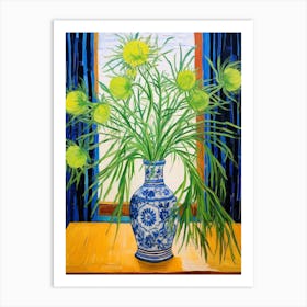 Flowers In A Vase Still Life Painting Love In A Mist Nigella 4 Art Print