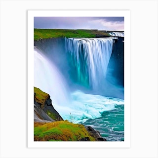 Gullfoss Waterfall, Iceland Nat Viga Style (2) Art Print