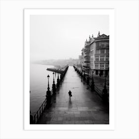 Santander, Spain, Black And White Analogue Photography 4 Art Print