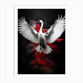 White Crane Art Print