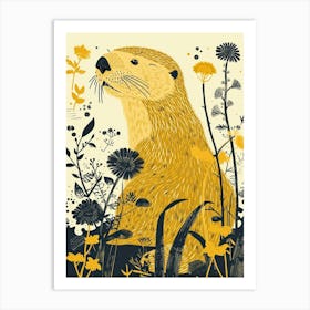 Yellow Sea Otter 1 Art Print