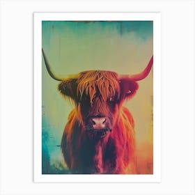 Highland Cattle Polaroid Inspired 2 Art Print