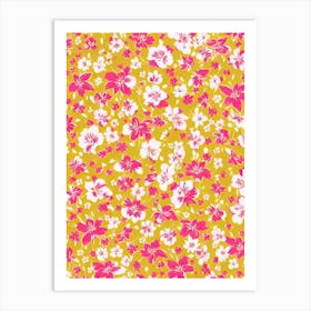 Lily Floral Print Retro Pattern2 Flower Art Print