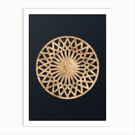 Abstract Geometric Gold Glyph on Dark Teal n.0056 Art Print
