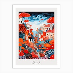 Poster Of Sorrento, Italy, Illustration In The Style Of Pop Art 3 Art Print