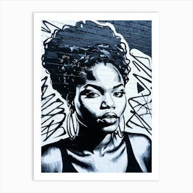 Graffiti Mural Of Beautiful Black Woman 4 Art Print