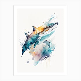 Hammerhead Shark 1 Watercolour Art Print