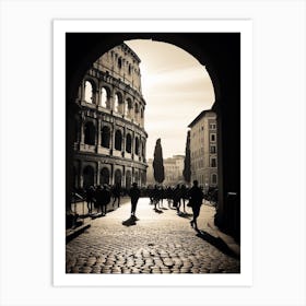 Rome Italy Mediterranean Black And White Photography Analogue 3 Art Print