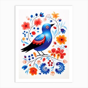 Scandinavian Bird Illustration Bluebird 5 Art Print