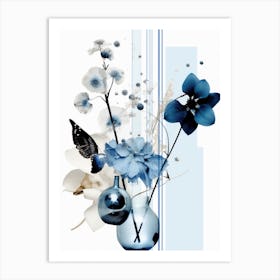 Blue Flowers In A Vase Art Print