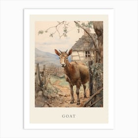 Beatrix Potter Inspired  Animal Watercolour Goat 2 Art Print