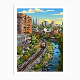 Spokane Washington Pixel Art 6 Art Print