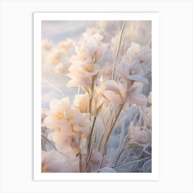 Frosty Botanical Freesia 1 Art Print