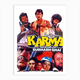 Karma, India, Movie Poster Art Print