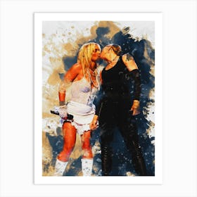 Smudge Of Portrait Britney Spears And Madonna Art Print