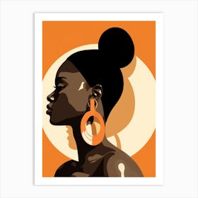 Black Woman With Earrings Art Print