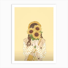 Sunflower Girl Art Print