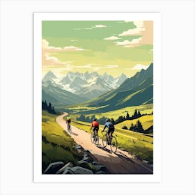 Tour De Mont Blanc France 2 Vintage Travel Illustration Art Print