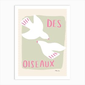 Des Oiseaux Birds Pink Art Print