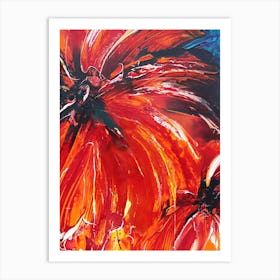 Large Orange Flower Painting Art Print