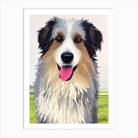 Polish Lowland Sheepdog 2 Watercolour Dog Art Print