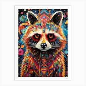 A Cozumel Raccoon Vibrant Paint Splash 2 Art Print