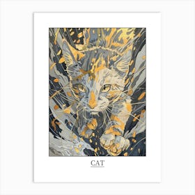 Cat Precisionist Illustration 4 Poster Art Print