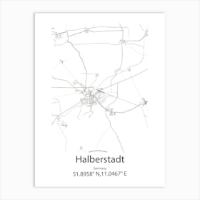 Halberstadt,Germany Minimalist Map Art Print