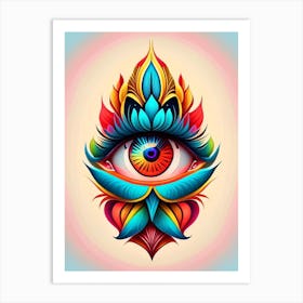 Wisdom, Symbol, Third Eye Tattoo Art Print