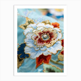 Embroidered Flower 3 Art Print