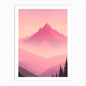 Misty Mountains Vertical Background In Pink Tone 91 Art Print