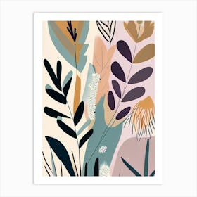 Gayfeather Wildflower Modern Muted Colours 1 Art Print