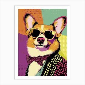 Super Cool Corgi Illustration Pop 6 Art Print