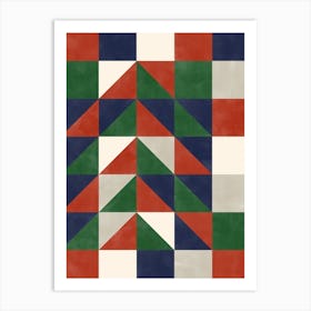 Abstract Geometric Christmas Tree Art Print