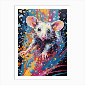  A Climbing Possum Vibrant Paint Splash 4 Art Print