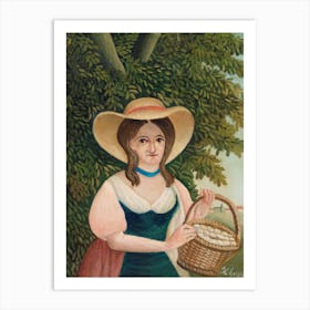 Woman With Basket Of Eggs, Henri Rousseau Art Print