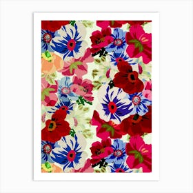Poppies&Pansies Fabric - "Royal Pansies" Art Print