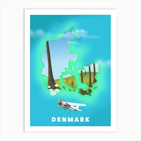 Denmark Map Art Print