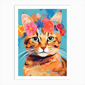 Pixiebob Cat With A Flower Crown Painting Matisse Style 3 Art Print