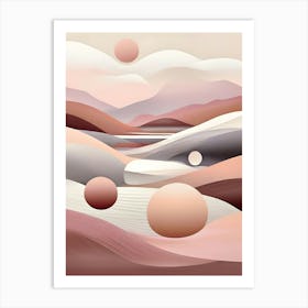 Abstract Landscape With Spheres Art Print