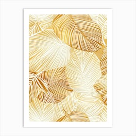 Gold Leaves Seamless Pattern Art Print