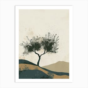 Olive Tree Minimal Japandi Illustration 4 Art Print