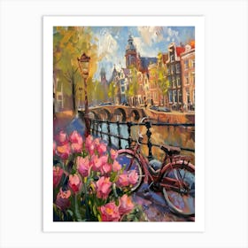 Holland Pink Tulips Art Print