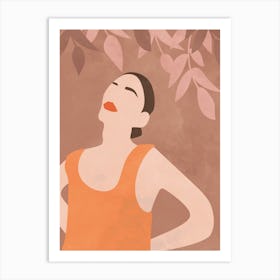 Mid Century Modern Art, Boho Woman Art Print