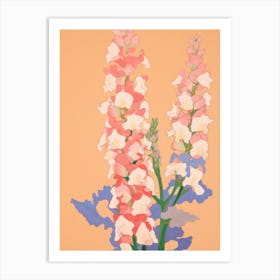 Snapdragons Flower Big Bold Illustration 1 Art Print