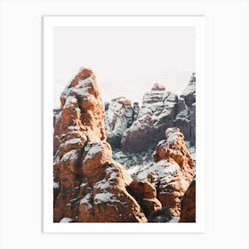 Snowy Sedona Scenery Art Print