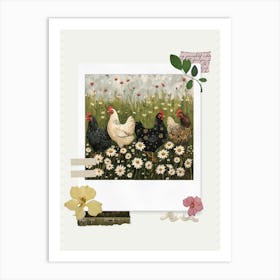 Scrapbook Chickens Fairycore Painting 4 Art Print
